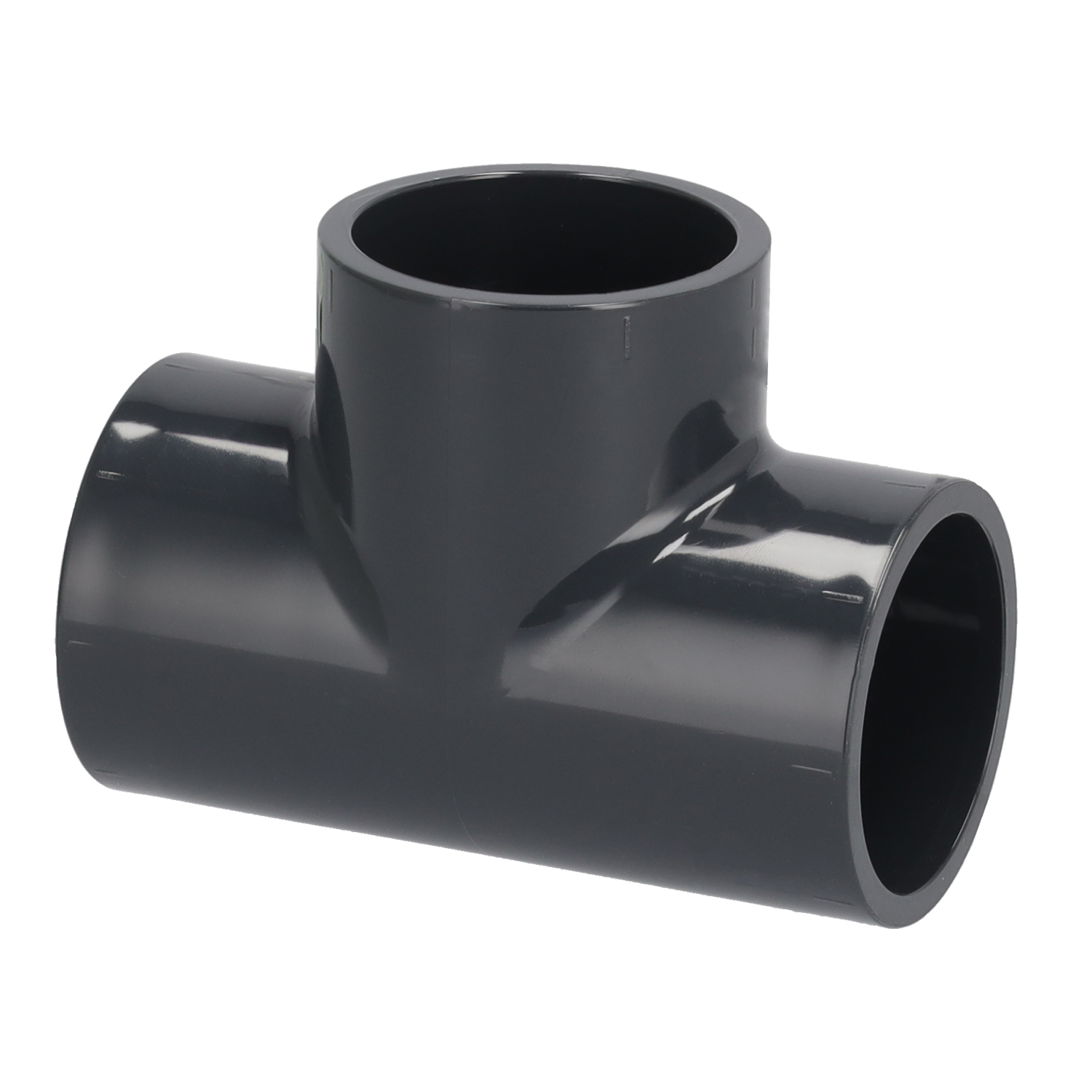 PVC T-Stück 90° Muffe x Muffe x Muffe