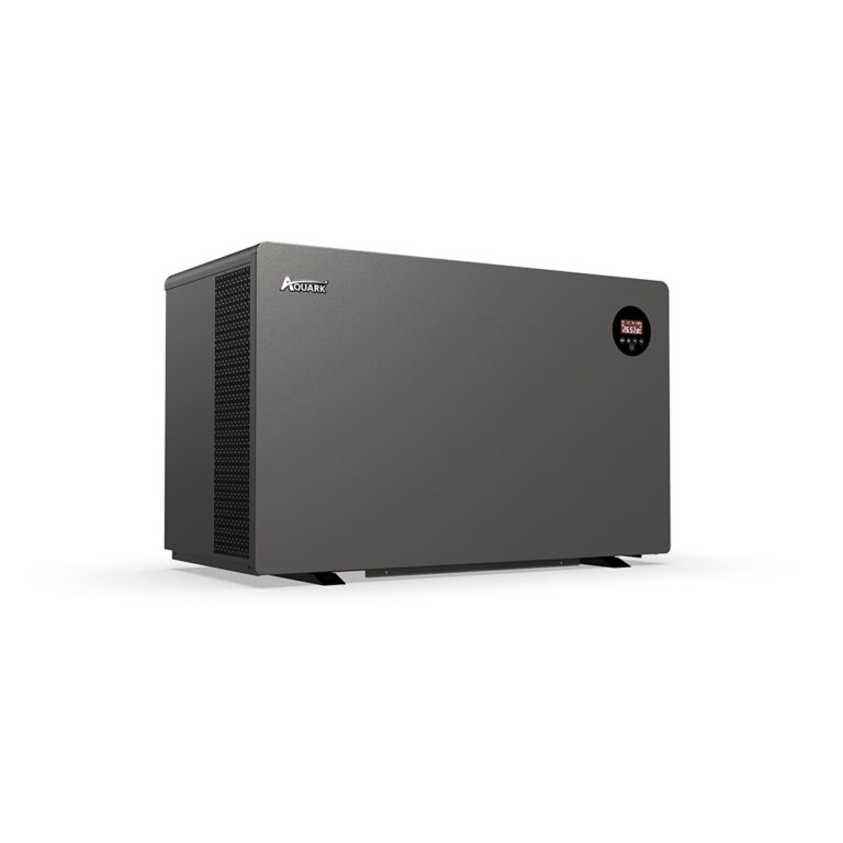 Aquark Mr. Oasis Inverter Poolwärmepumpe R290 in Schwarz Frontansicht